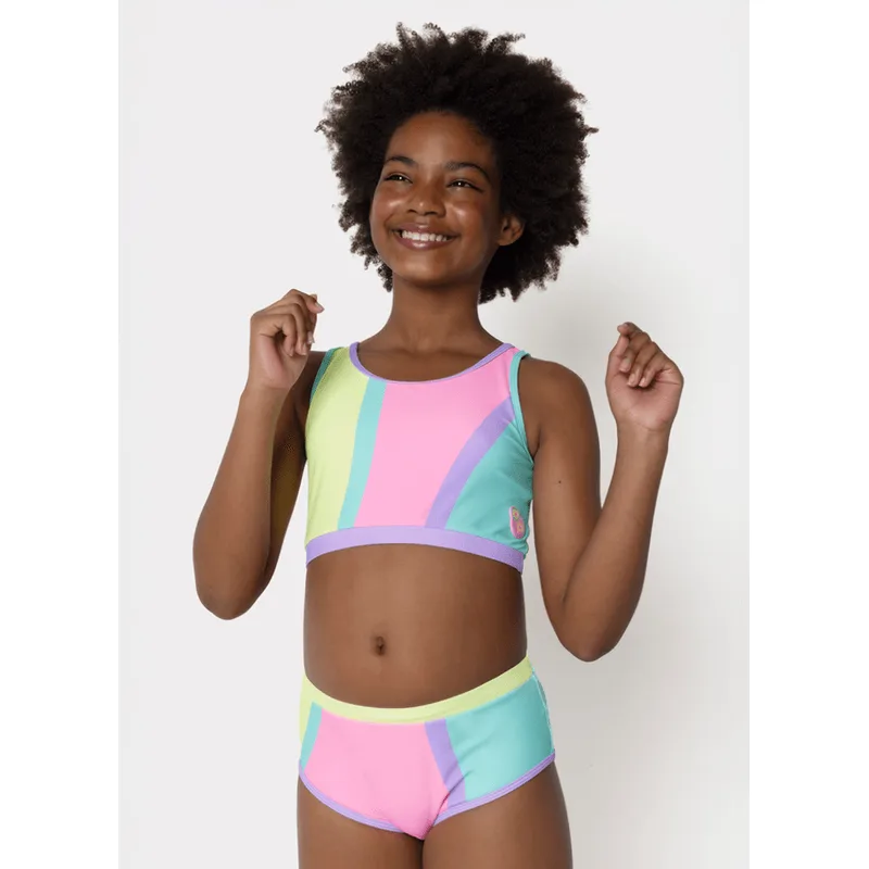 Biquíni com Proteção Solar Menina Teen Colorfull 14