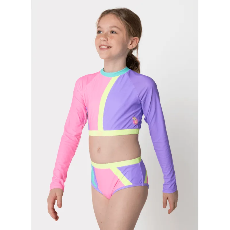 Conjunto Cropped e Calcinha com Proteção Solar Menina Teen Colorfull 10