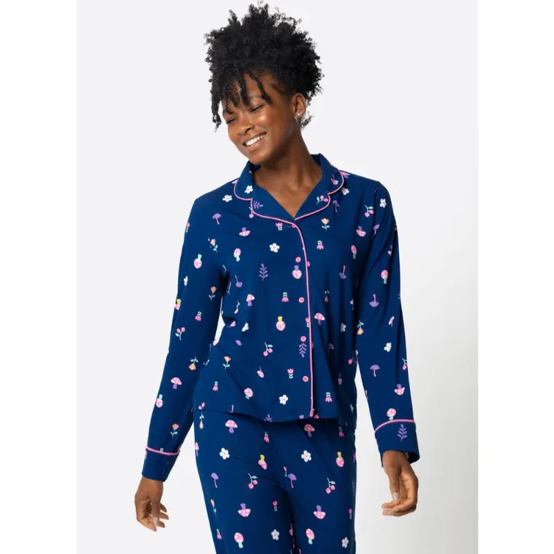 Pijama Manga Longa Viscose Feminino Unicórnio Encantado GG