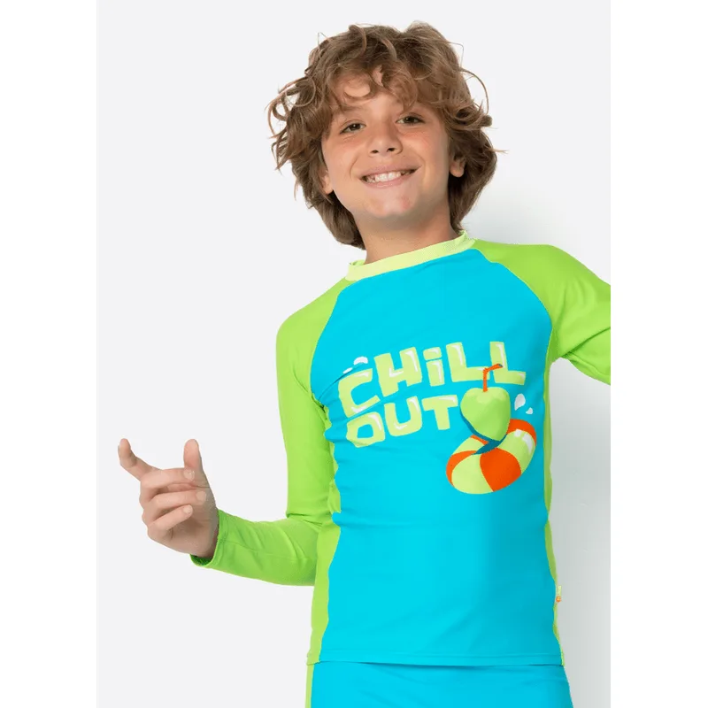 Camiseta Manga Longa com Proteção Solar Menino Teen Jacaré Relax 14