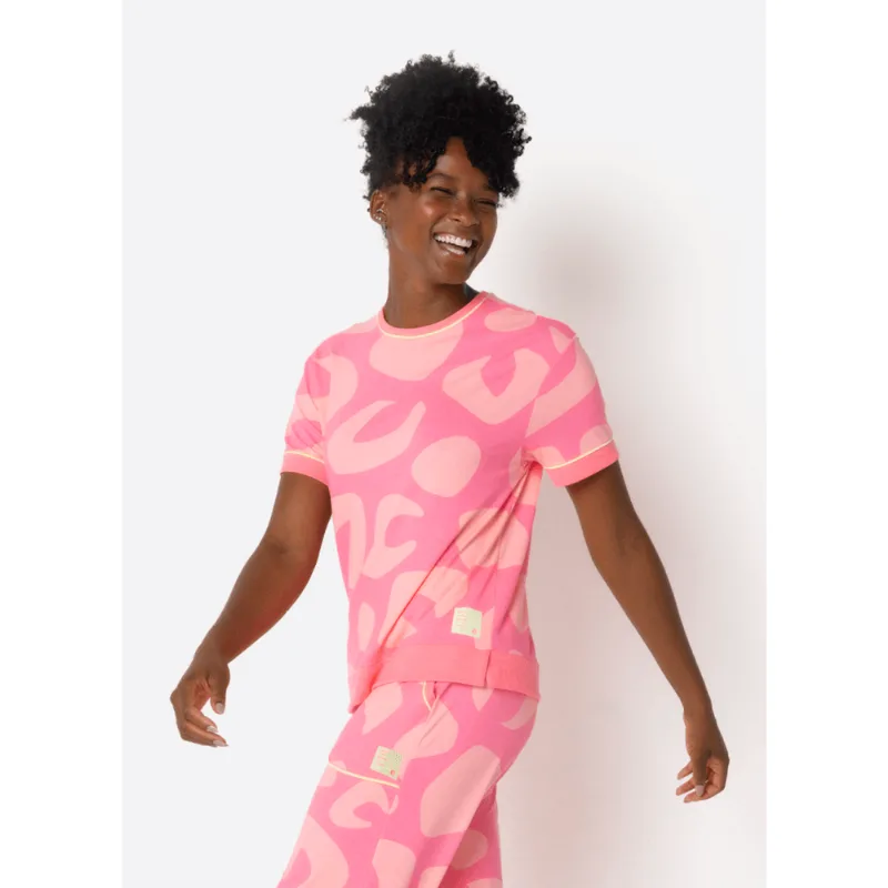 Pijama Manga Curta Feminino Rosa G