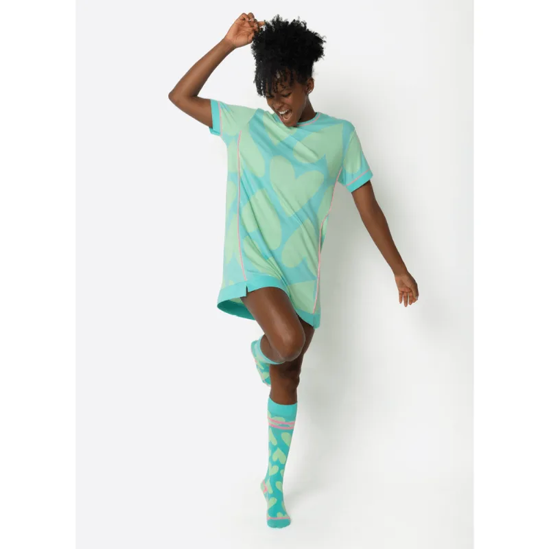 Camisola Manga Curta Viscolycra Feminina Verde Água M
