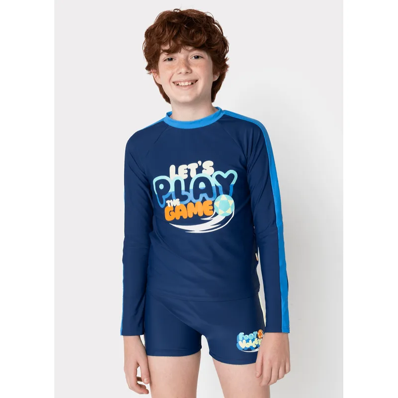 Camiseta Manga Longa com Proteção Solar Menino Teen Tubarão Futevôlei 12