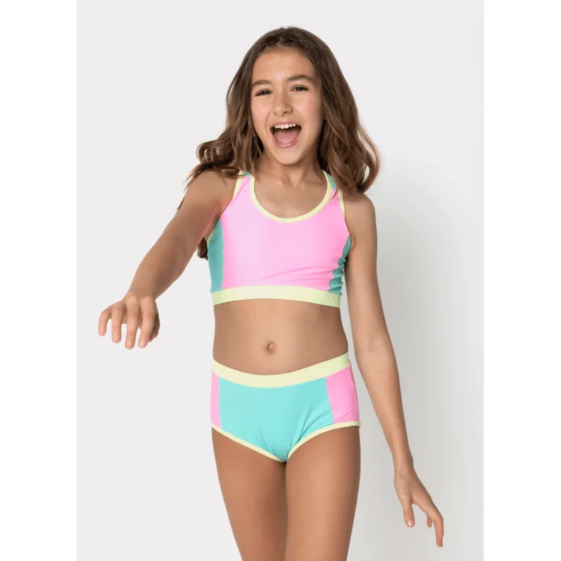 Biquíni com Proteção Solar Menina Teen Color Block 16