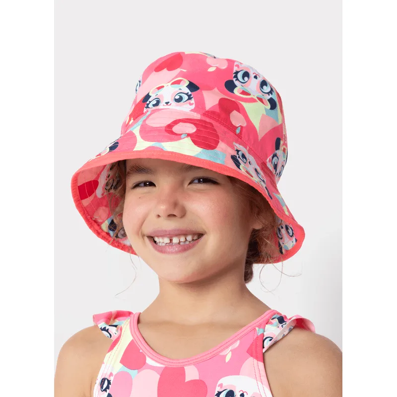 Chapéu Bucket Menina Panda Romântico 6A8