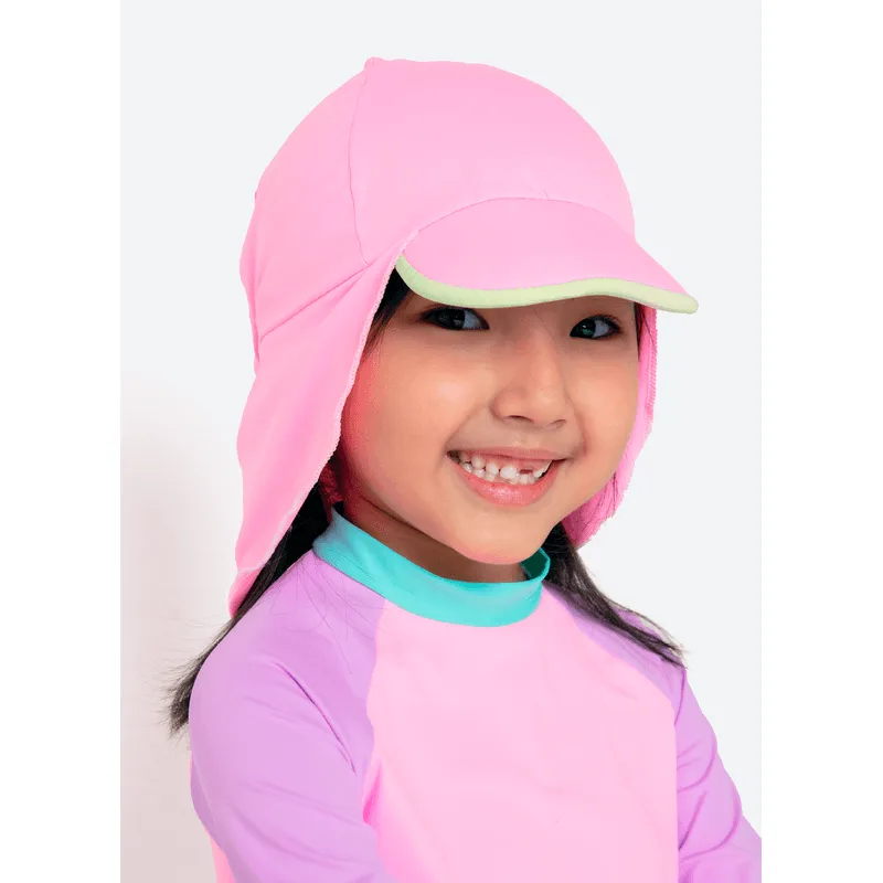 Chapéu com Proteção Solar Menina Color Block Rosa 6A8