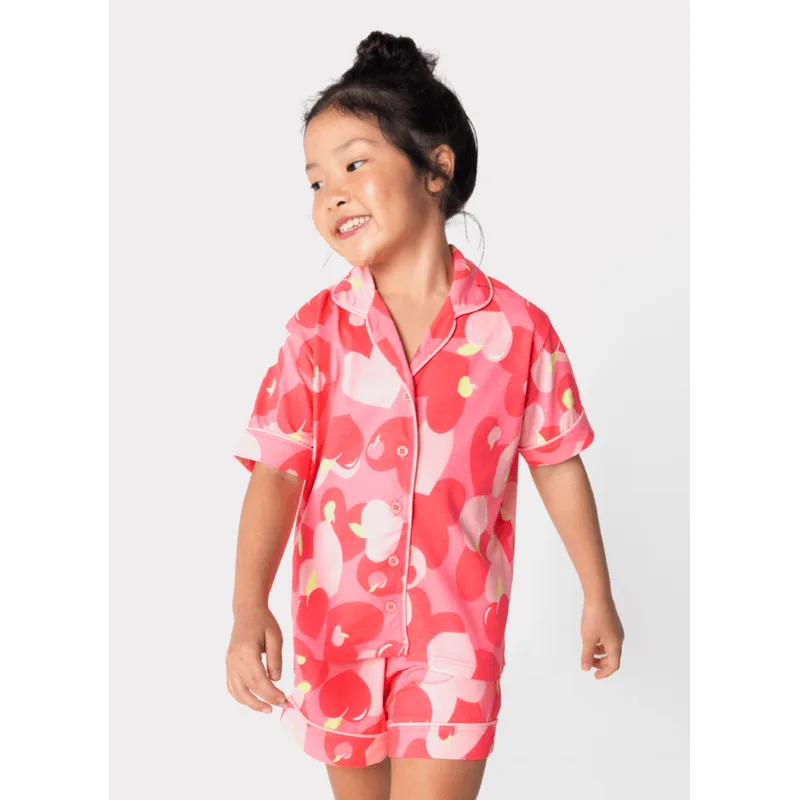 Pijama Manga Curta Viscolycra Menina Panda Romântico 4
