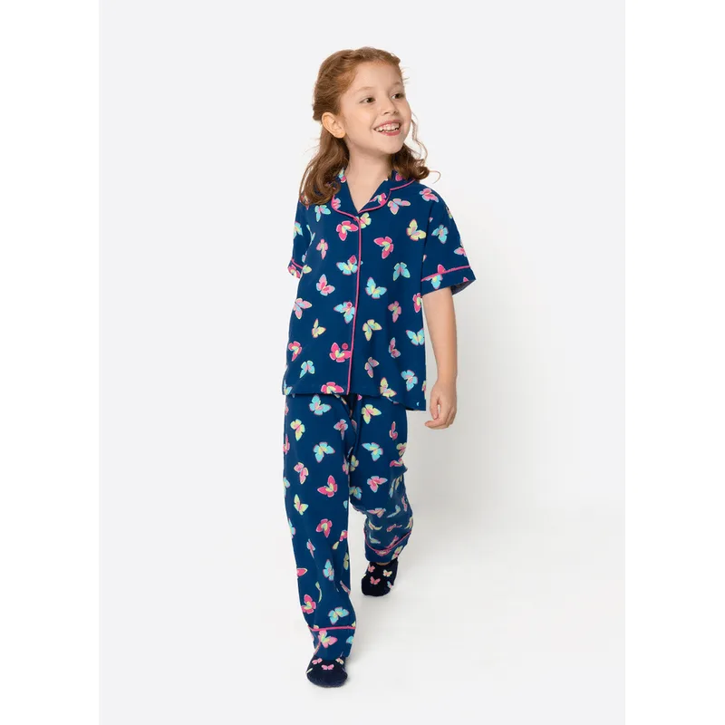 Pijama Manga Curta Viscose Menina Borboletas 6