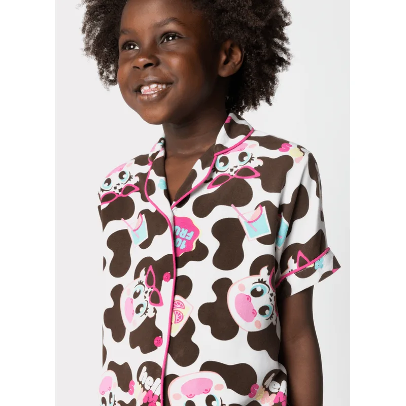 Pijama Manga Curta Viscose Menina Vaca Summer 6