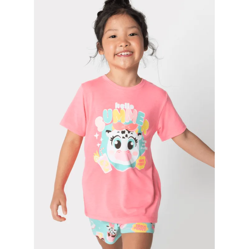 Pijama Manga Curta Viscolycra Menina Vaca Summer 1