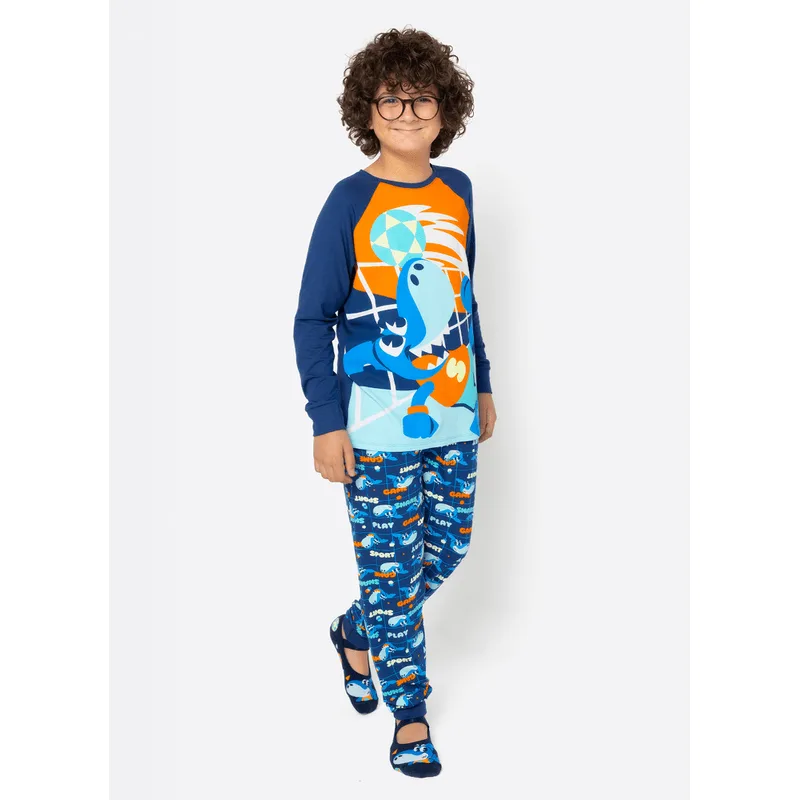 Pijama Manga Longa Viscolycra Menino Teen Tubarão Futevôlei 12