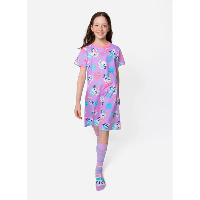 Camisola Manga Curta Algodão Menina Teen Unicórnio Tênis 10