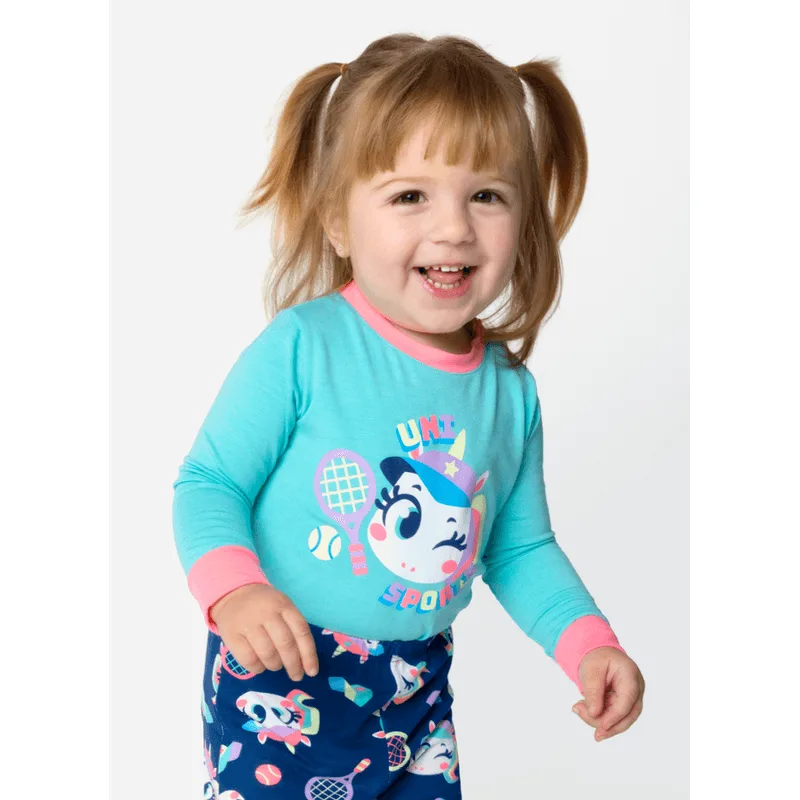 Pijama Manga Longa Viscolycra Bebê Menina Unicórnio Tênis 9 A 12 MESES