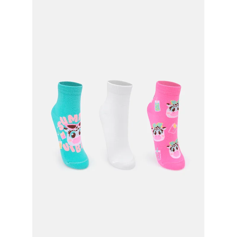 Kit com 3 Meias Cano Médio Feminino Vaca Summer 34 A 39