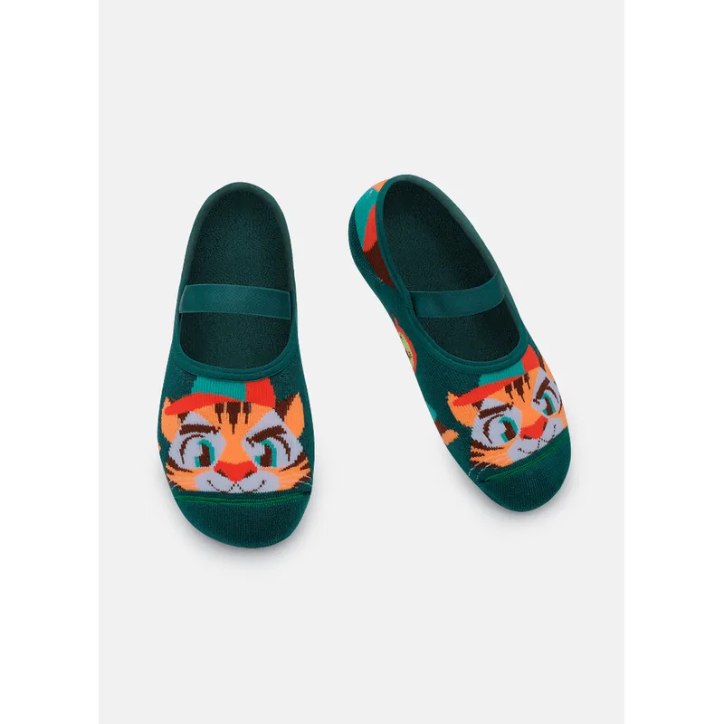 Meia Sapatilha Antiderrapante Menino Teen Tigre Camping 34 A 39