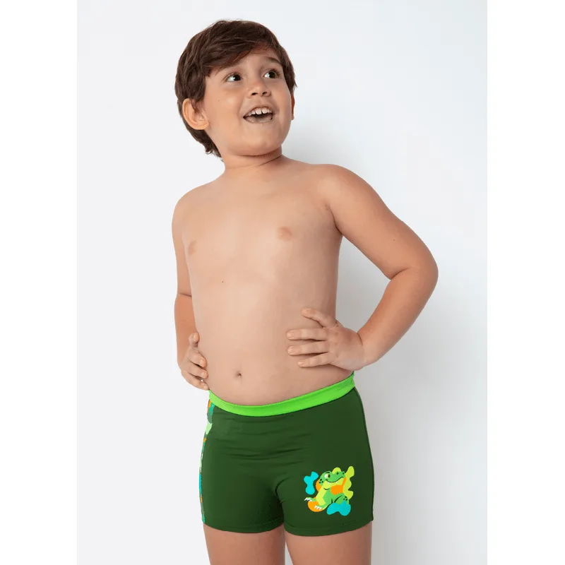 Sunga Boxer com Proteção Solar Menino Dino Trio 1