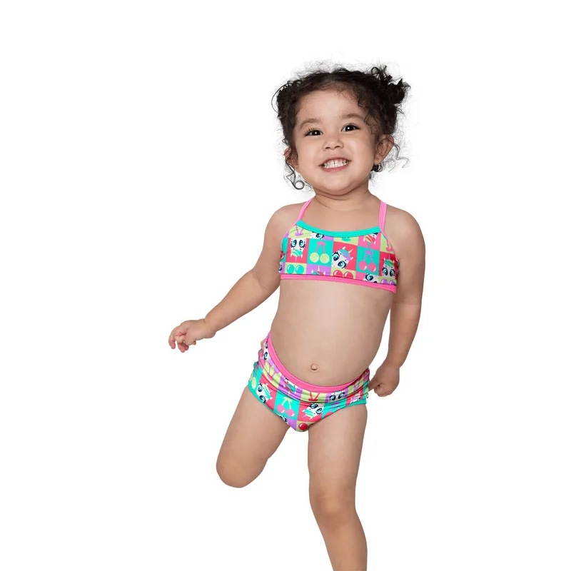 Biquíni com Proteção Solar Bebê Menina Unicórnio Cherry 6 A 9 MESES