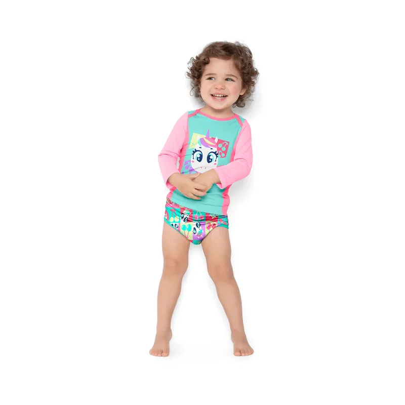 Camiseta Manga Longa com Proteção Solar Bebê Menina Unicórnio Cherry 9 A 12 MESES