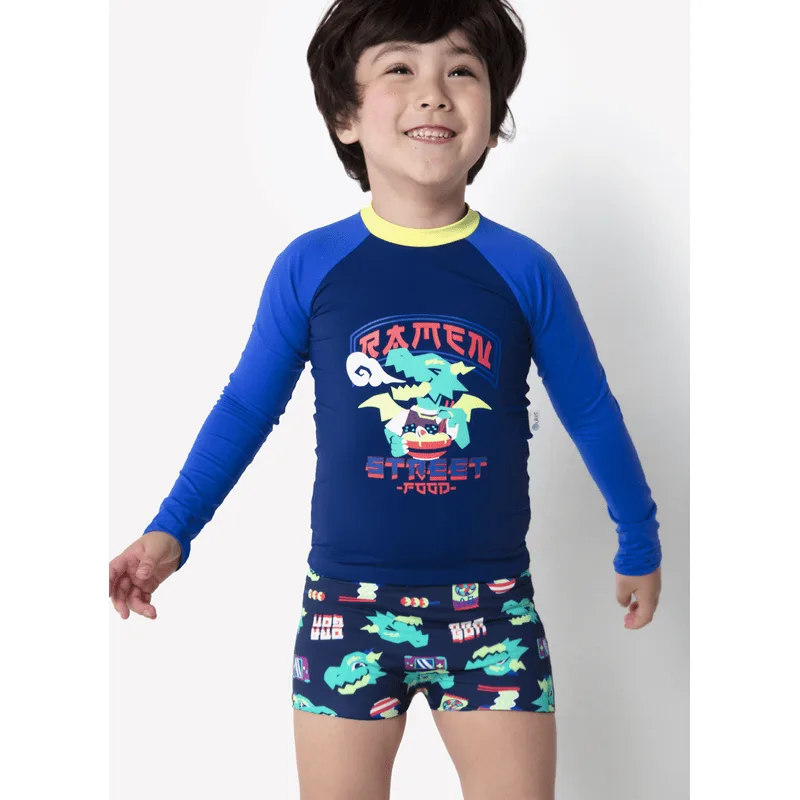 Conjunto Camiseta e Sunga com Proteção Solar Menino Dragão Street 4