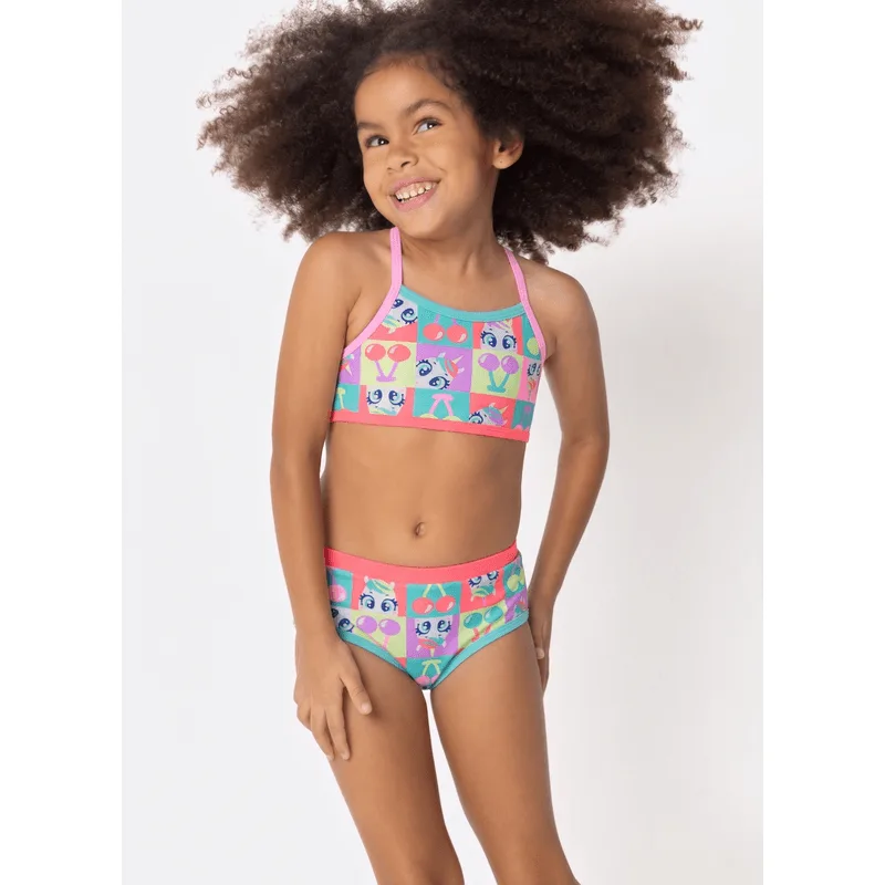Biquíni com Proteção Solar Menina Unicórnio Cherry 6