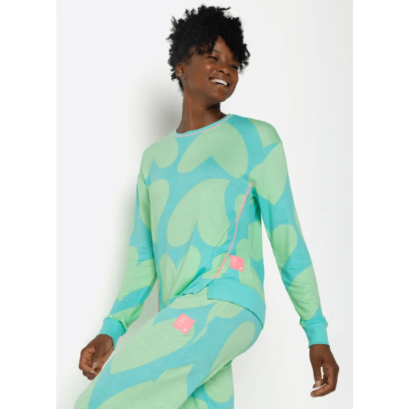 Pijama Manga Longa Ultra Visco Feminino Verde Água G