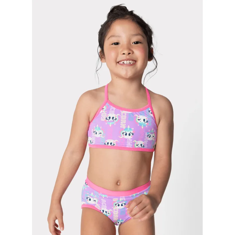 Biquíni com Proteção Solar Menina Unicórnio Tênis 1