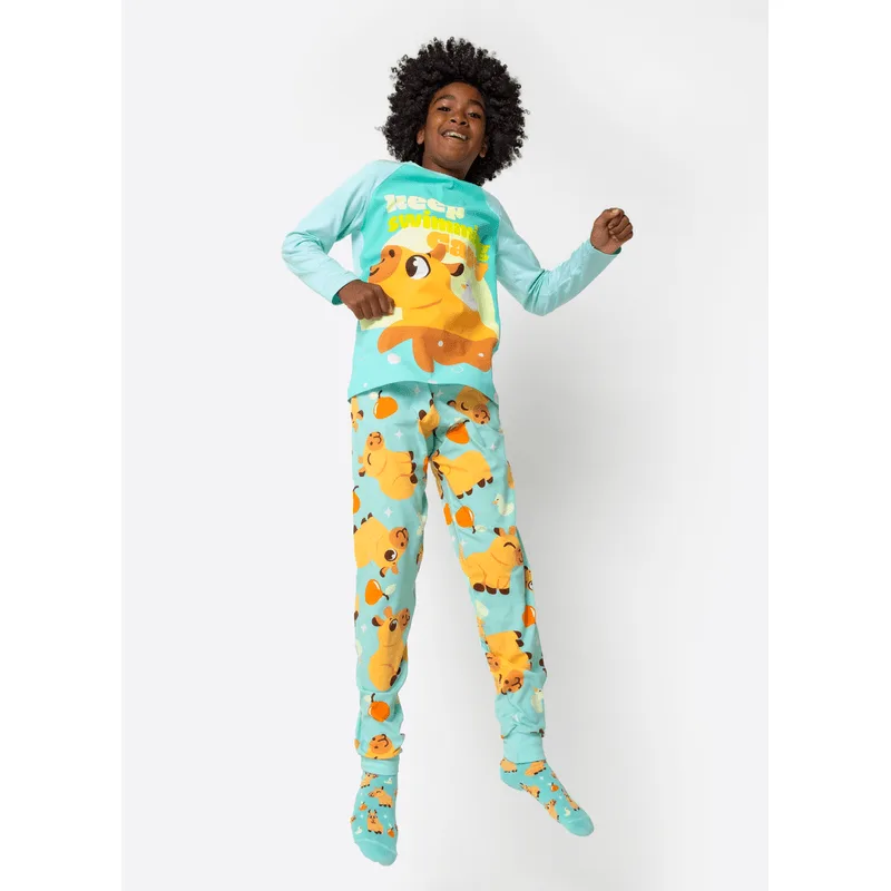 Pijama Manga Longa Viscolycra Menino Teen Capivara Vibes 10