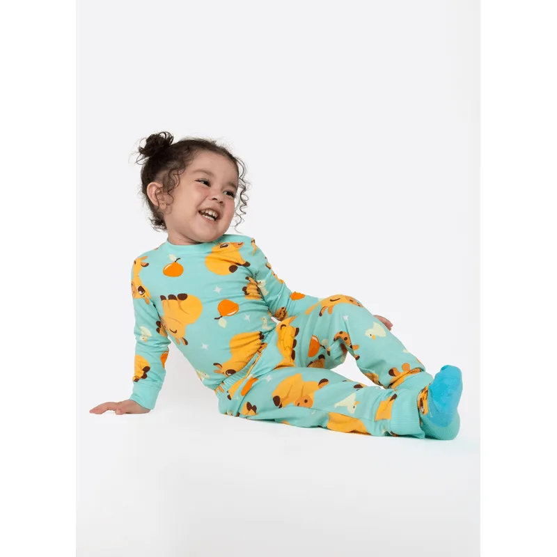 Pijama Manga Longa Viscolycra Bebê Unissex Capivara Vibes 3 A 6 MESES
