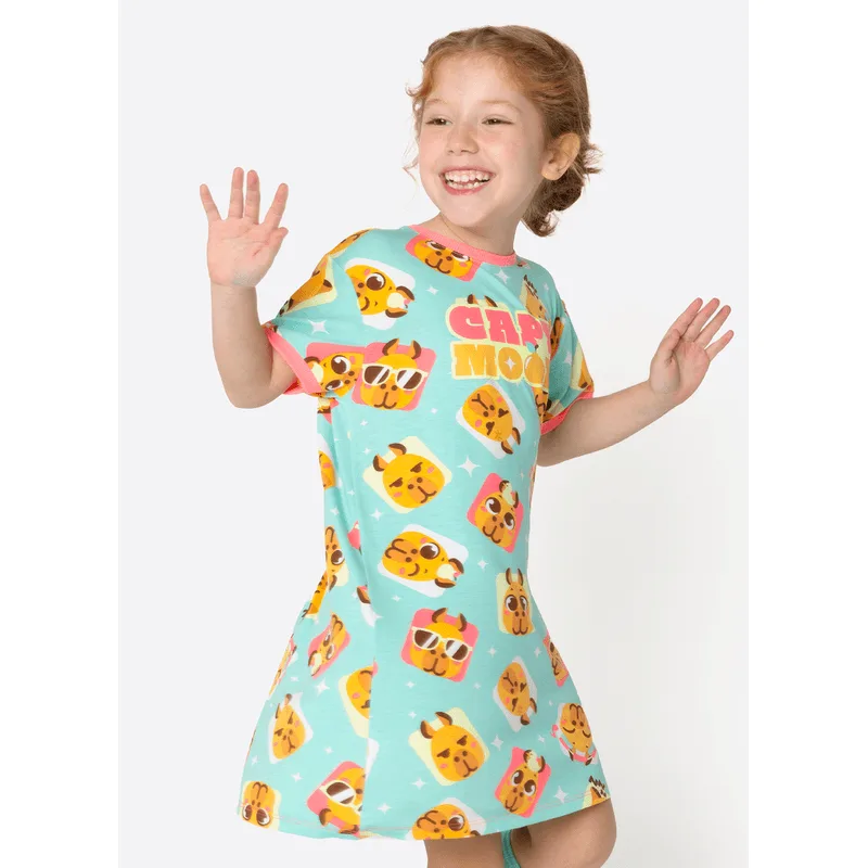 Camisola Manga Curta Viscolycra Menina Capy Bora 6
