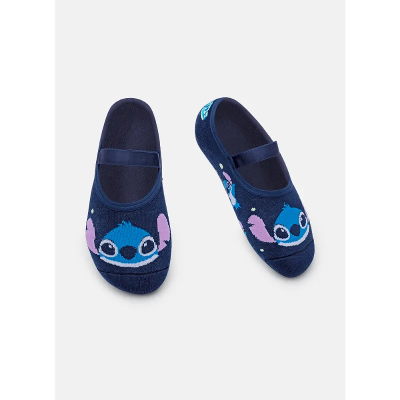 Meia Sapatilha Antiderrapante Unissex Adulto Stitch 39 A 44