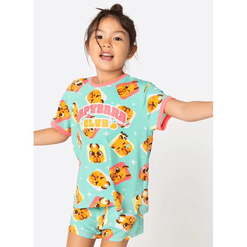 Pijama Manga Curta Viscolycra Menina Capy Bora 4