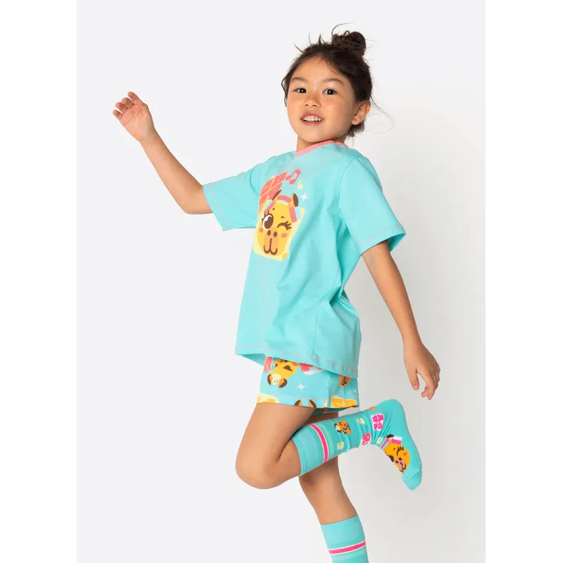 Pijama Manga Curta Algodão Menina Capy Bora 2