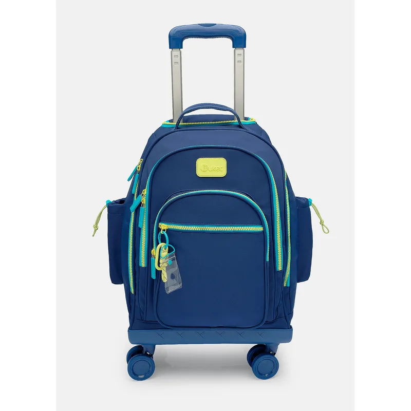 Mochila com Rodinha 360 Azul Marinho e Amarelo UN