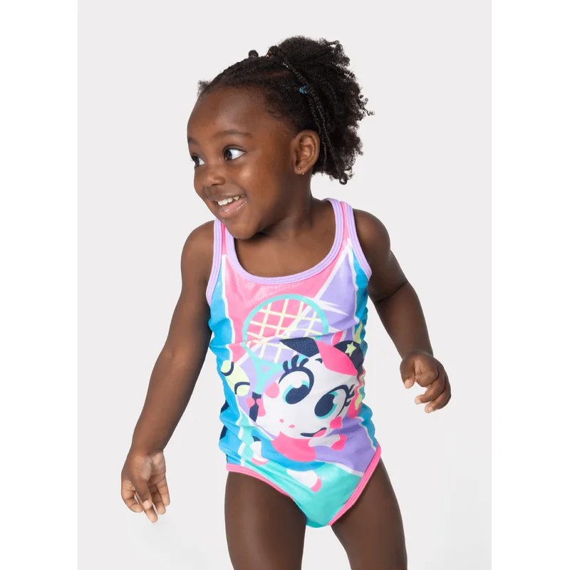 Maiô com Proteção Solar Menina 1/2 anos Unicórnio Tênis 1