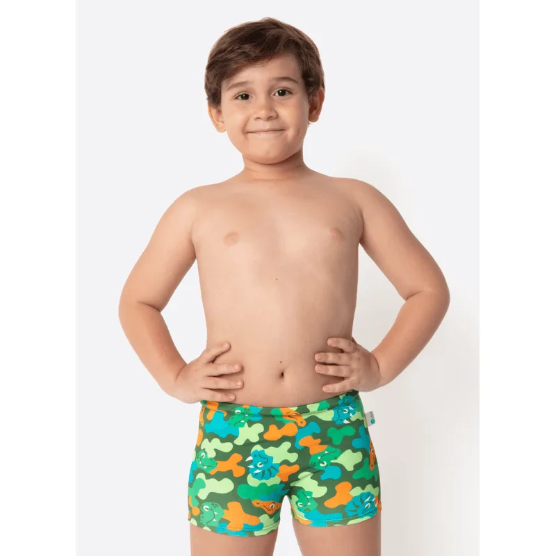 Sunga Boxer com Proteção Solar Menino Dino Trio 8