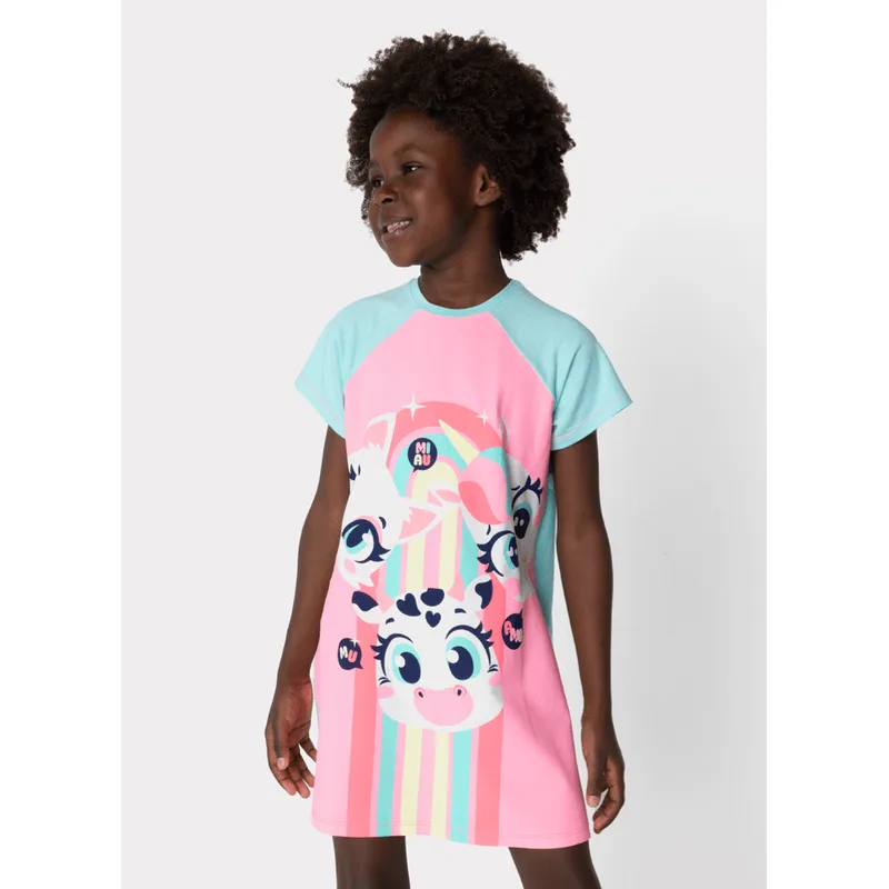 Camisola Manga Curta Viscolycra Menina Multibichos Best Friend 6