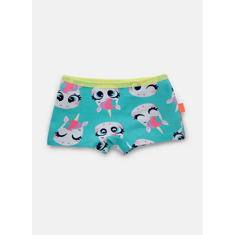 Calcinha Boyshort Algodão Menina Unicórnio 2
