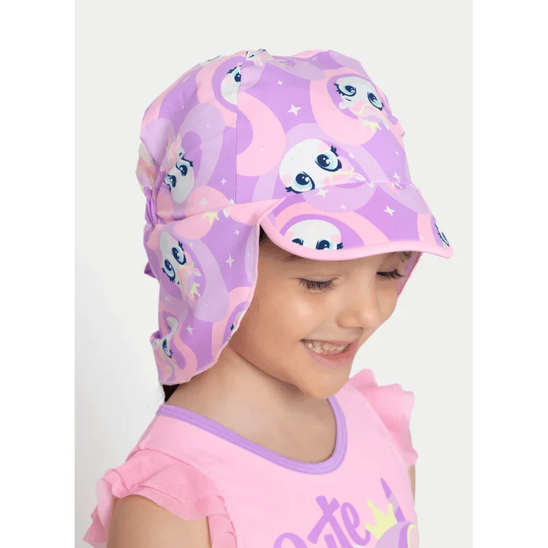 Chapéu com Proteção Solar Menina Unicórnio Diamante 6A8