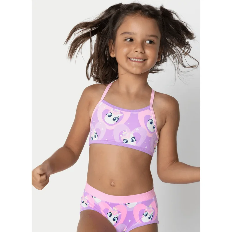 Biquíni com Proteção Solar Menina Unicórnio Diamante 6