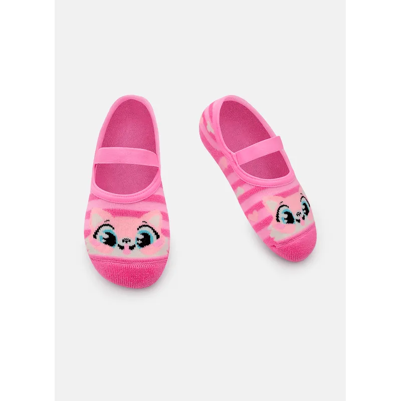 Meia Sapatilha Antiderrapante Menina Pets 23 A 27