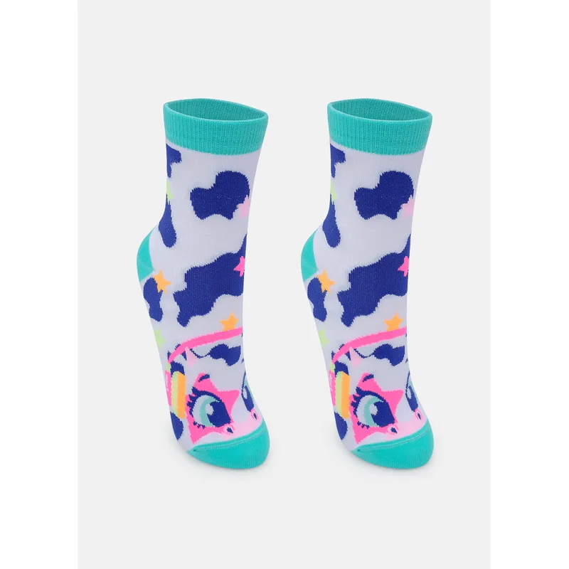 Meia Cano Médio Feminino Vaca Moosic 34 A 39