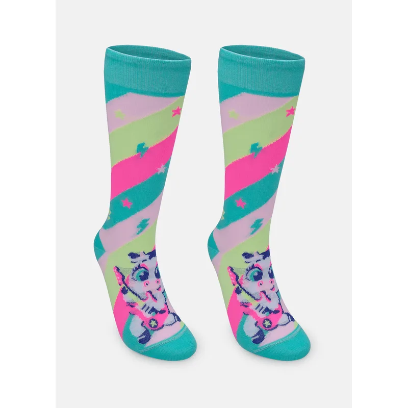 Meia Cano 3/4 Menina Vaca Moosic 28 A 33