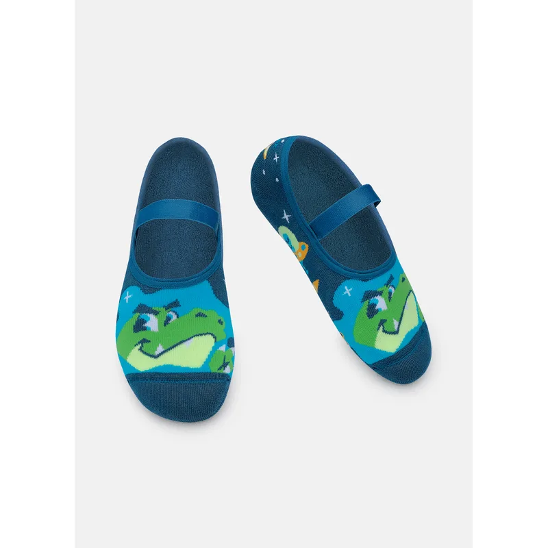 Meia Sapatilha Antiderrapante Masculino Dino Astronauta 39 A 44