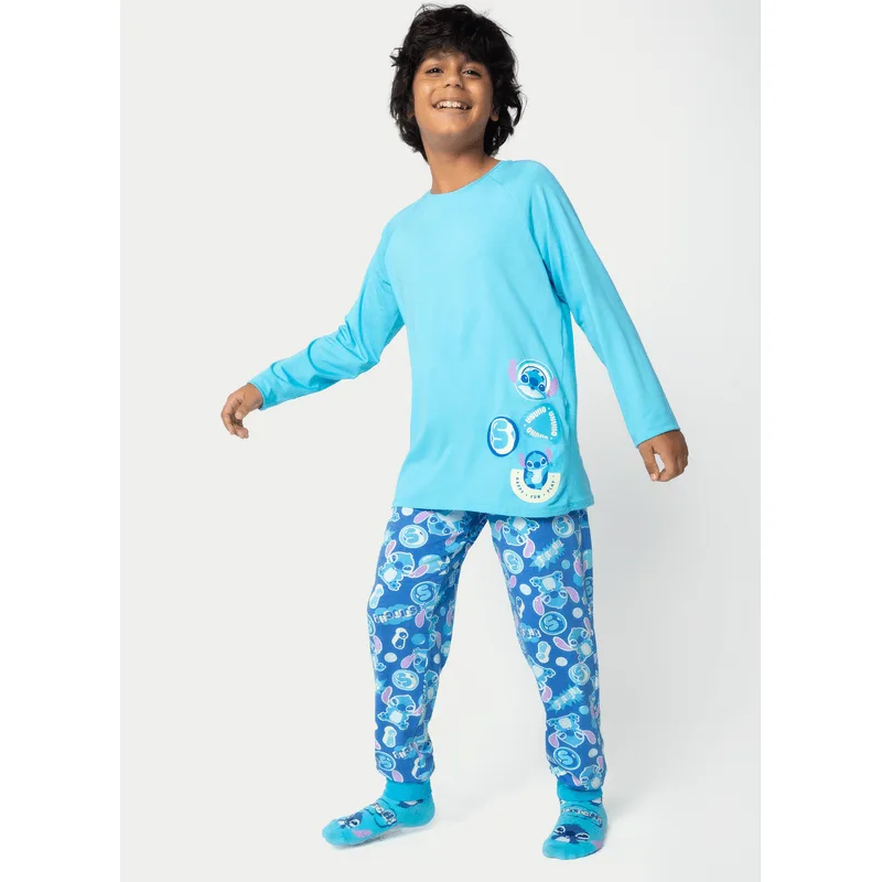 Pijama Manga Longa Viscolycra Menino Teen Stitch 10