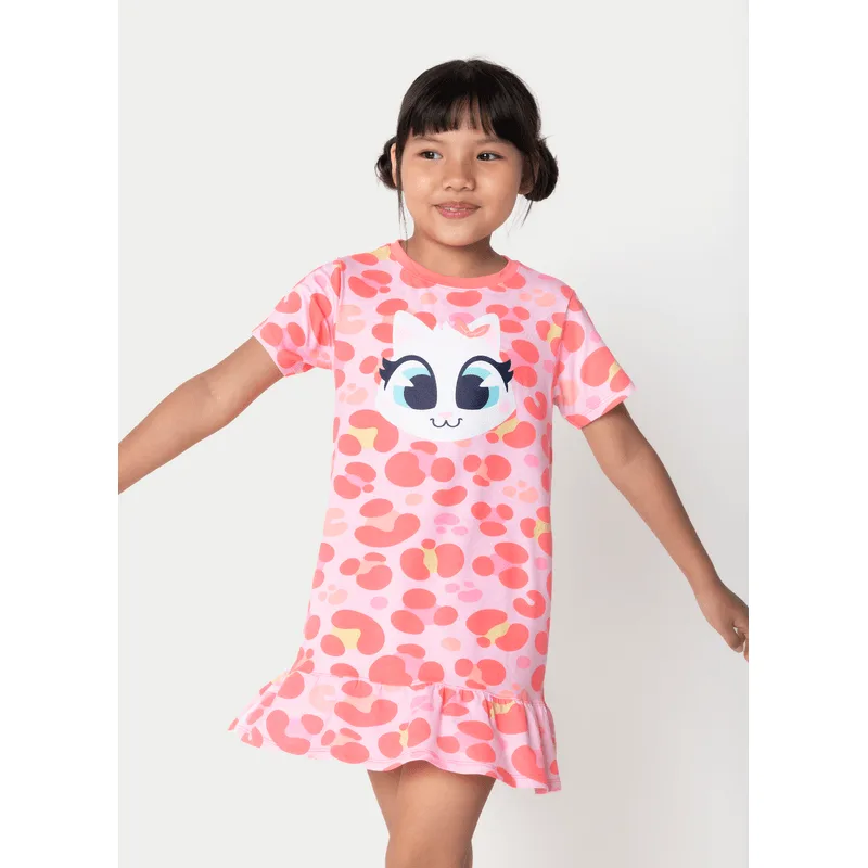 Camisola Manga Curta Viscolycra Menina Gata Cereja 4
