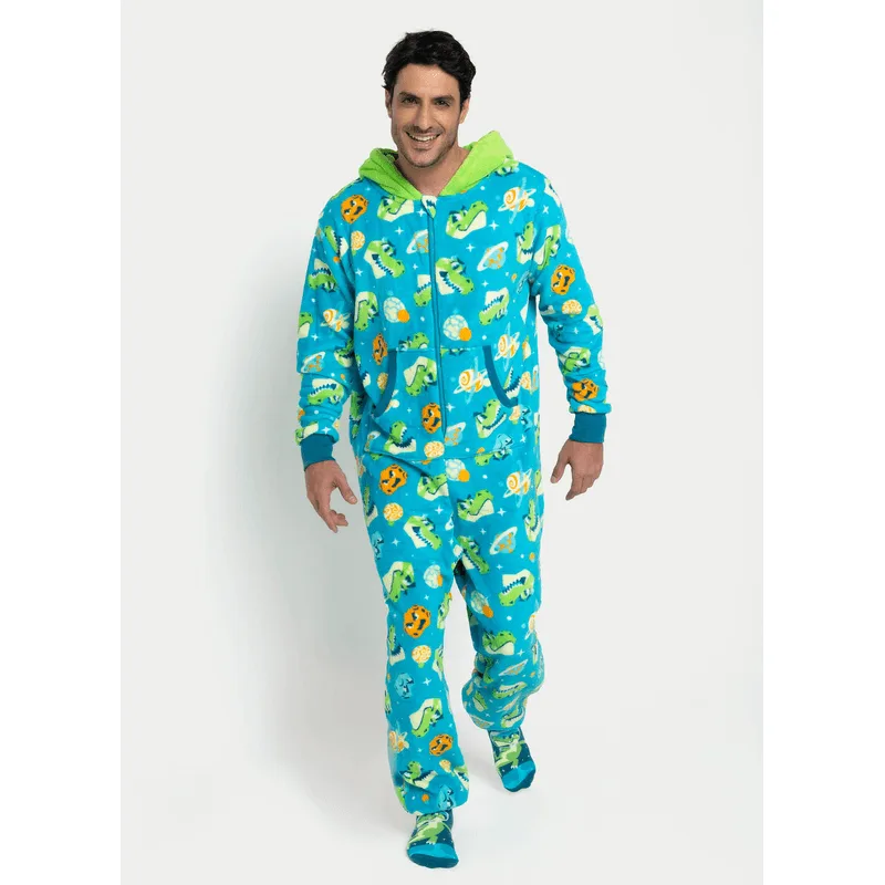 Macacão Manga Longa Soft Masculino Dino Astronauta GG