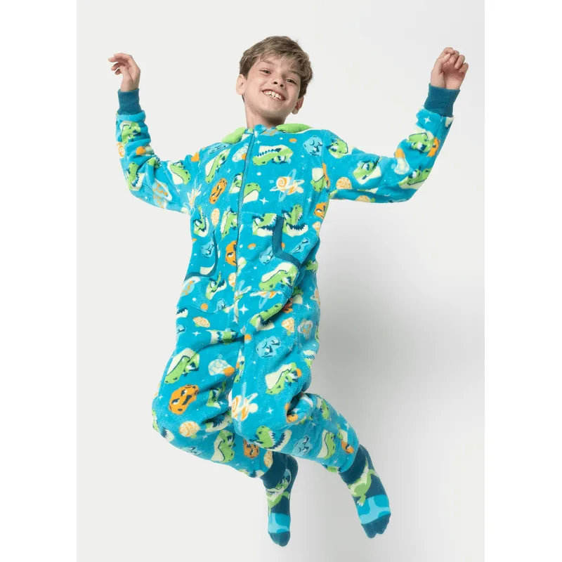Macacão Manga Longa Soft Menino Teen Dino Astronauta 14