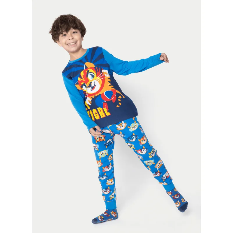 Pijama Manga Longa Viscolycra Menino Tigre Lucha 2
