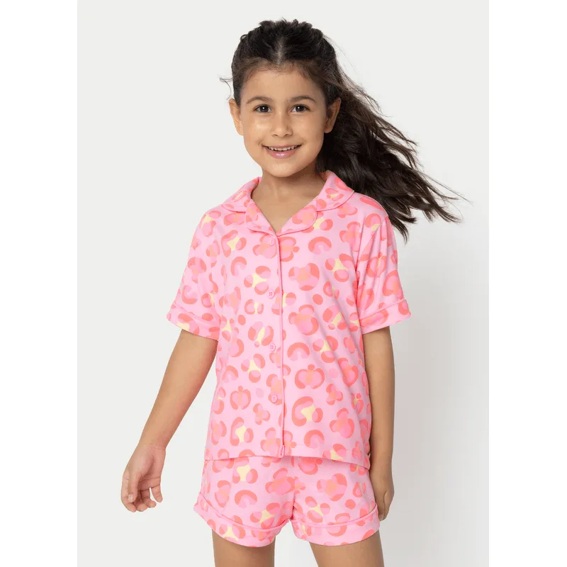 Pijama Manga Curta Viscolycra Menina Gata Cereja 4