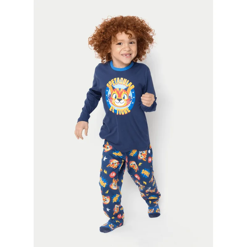 Pijama Manga Longa Algodão Menino Tigre Lucha 6